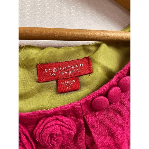 Signature by Sangria Women's Lined Sleeveless A-line Mini Dress Pink Size 12 - Picture 5 of 8